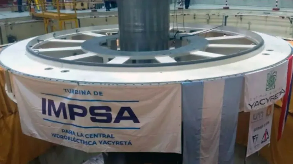 Turbina desarrollada por IMPSA para la represa hidroeléctrica de Yacyretá. Foto: Página 12.